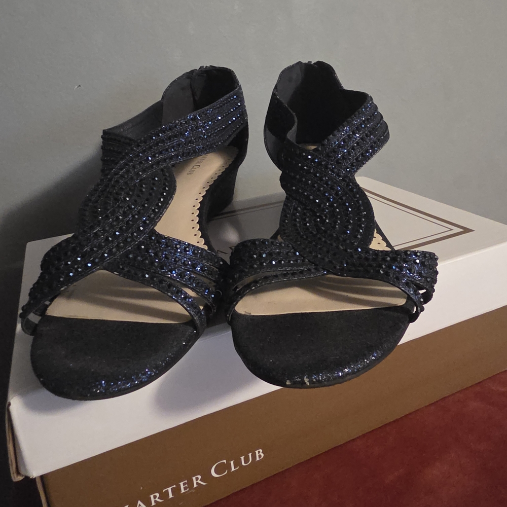 Charter Club Sparkling Navy Evening Sandals